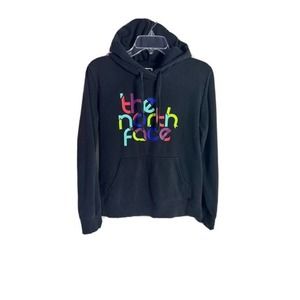 THE NORTH FACE Womens Graphic Print Logo Pullover Hoodie Black Sz M